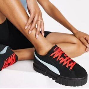 Puma Mayze Dua Lipa Womens Platform Sneakers Black/ Blue 387294-05 Size 10 NWOT